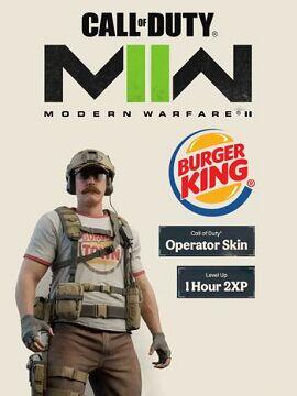 Call of Duty Modern Warfare II & III - 1 Hour 2XP + Burger King Operator Skin PC/PS4/PS5/XBOX One/Series X|S CD Key