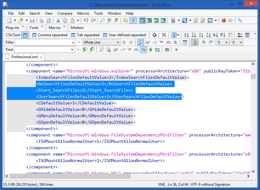 EmEditor Professional Text Editor 1 PC / Perpetual EmEditor